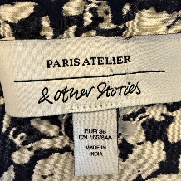 & Other Stories floral wrap scallops mini dress Sz 36 US Sz 4 - Picture 9 of 10